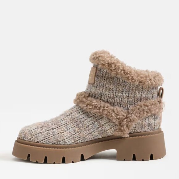 NEW Circus By Sam Edelman Clare Cozy Bootie Color:  Natural Multi Knit/Shearling - Picture 4 of 11